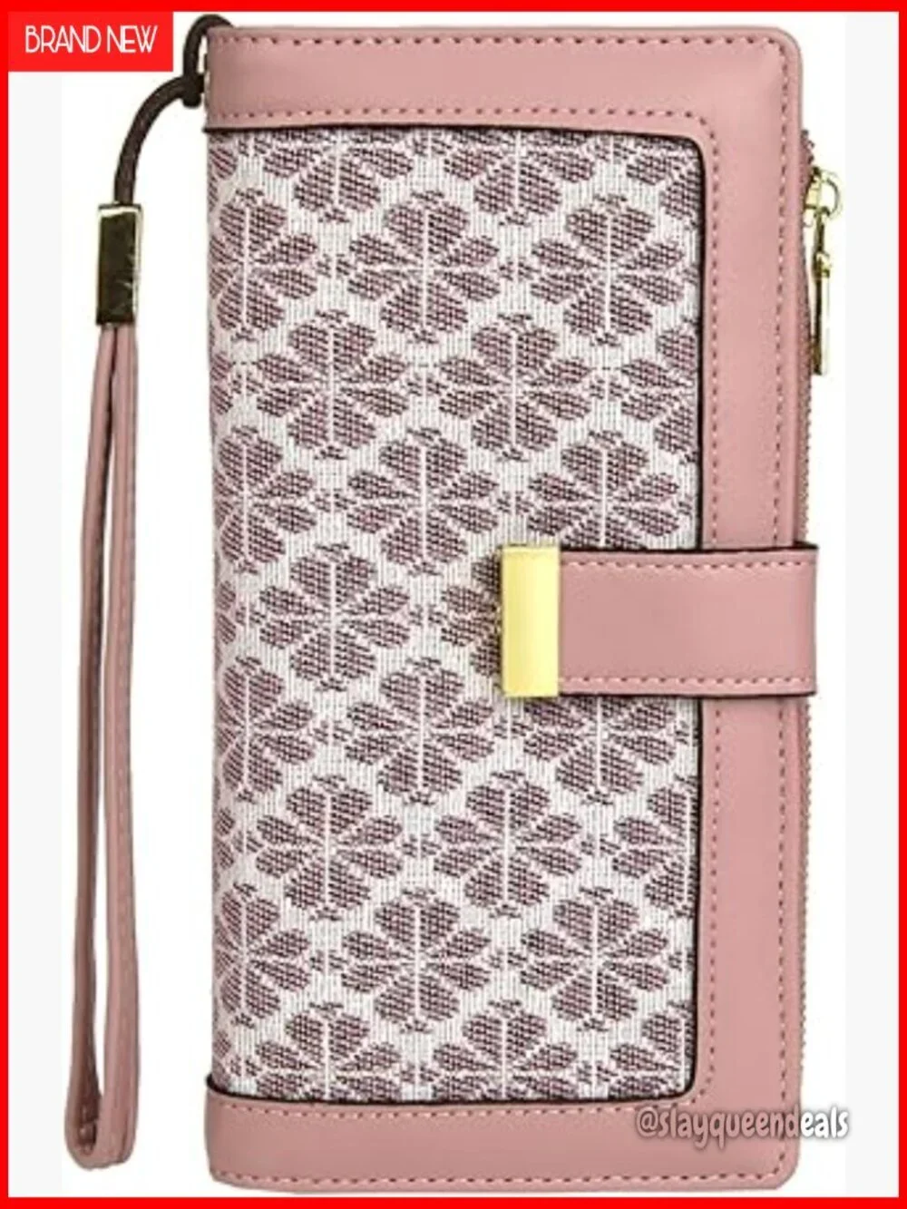 Large Capacity RFID Blocking Trifold Wallet with Wristlet and Coin Pockets